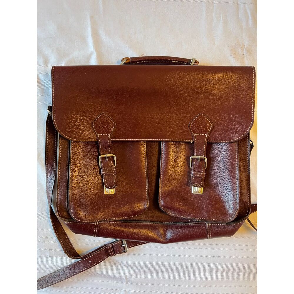 Tivoli Corp Large Universal Leather Vtg Crossbody Briefcase/Messenger/Laptop Bag